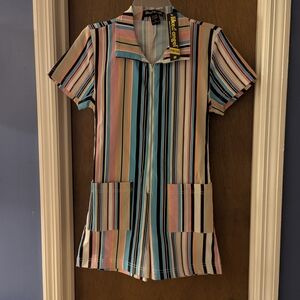 Like an Angel Multicolor Striped Jumpsuit Sz Medium